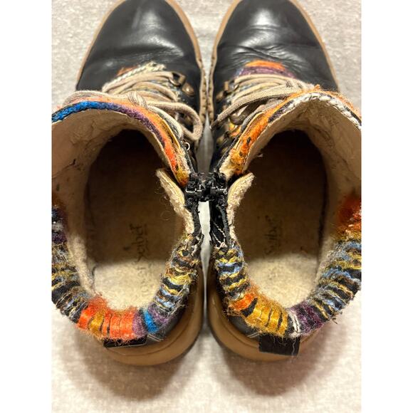 Josef Seibel 38 (US 7-7.5) Maren Leather Ankle Boot Wool Knit Shearling Lined - Picture 10 of 10